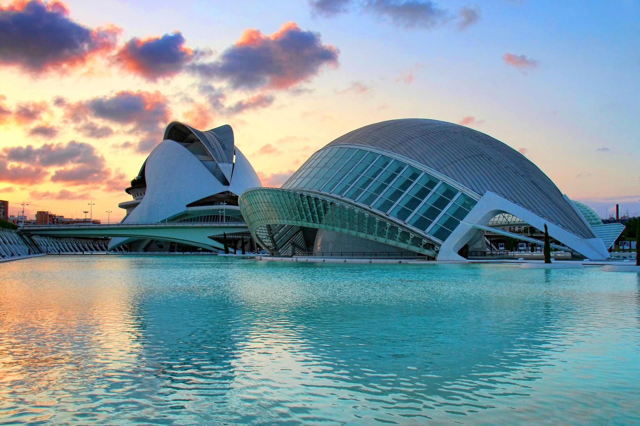 Sunset in the City of Arts and Sciences, Valencia, Spain by palsson via Flickr (CC BY)